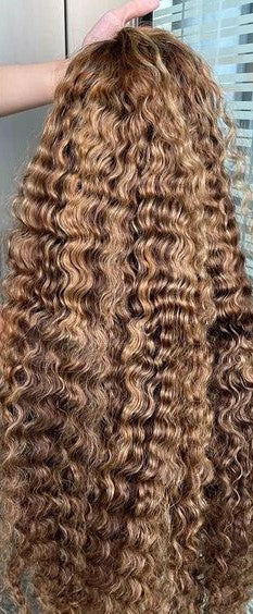 Lace closure glueless deep wave 427 ombre curls